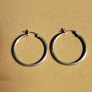 Vintage Sterling Silver Hoop Earrings